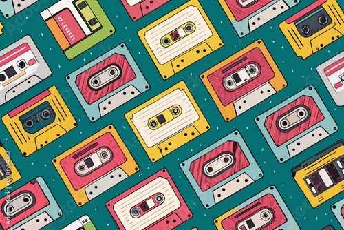 Old School Gadget Cassette Floppy Disk Creative Visual Perfect for Editorial Content