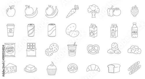 Food and drink icons collection.