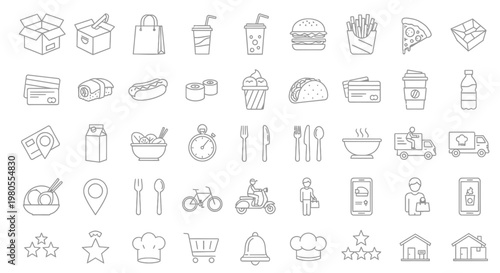 Food and drink icons collection.