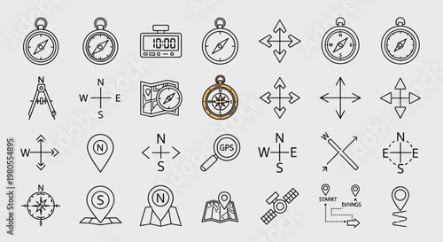 Navigation icons and symbols collection.