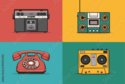 Retro Device Bold Blocks Minim Premium Digital Asset Suitable for Design