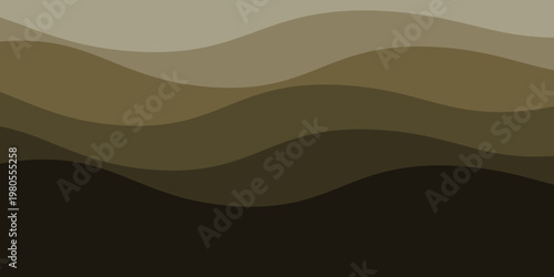 Abstract earthy brown wavy background with layered fluid organic shapes