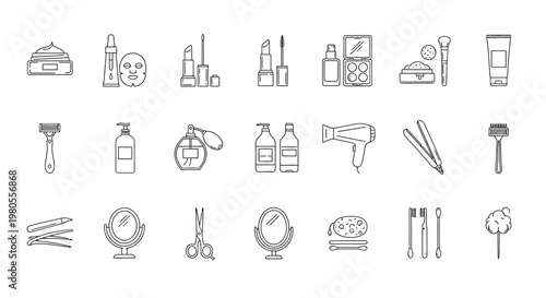 Collection of beauty and hair tools.