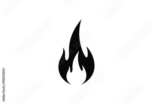 A striking black silhouette of a flame showcasing dynamic and fiery shapes silhouette