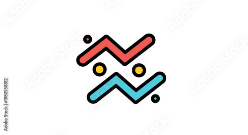 Colorful abstract graphic design element logo.