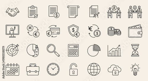 Business icons and symbols collection.