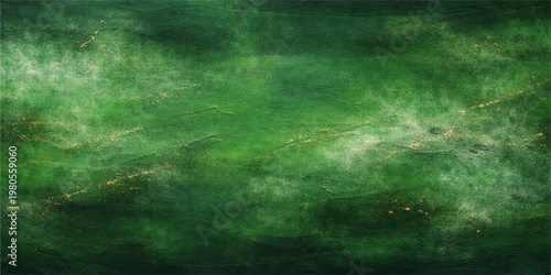 An abstract green looping background features a dark texture of swirling smoke and rain particles moving like a wave across a stormy sea