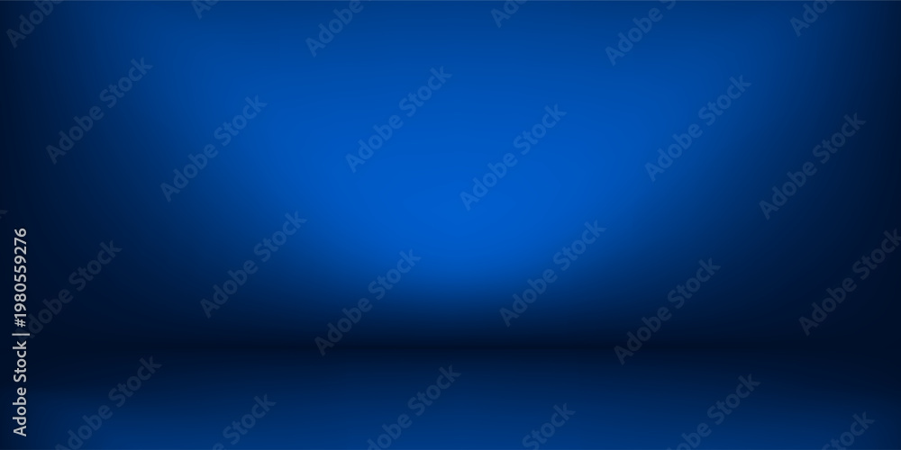 Fototapeta premium smooth gradient dark blue light studio room with copy space for you design background