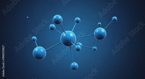 Vibrant blue molecules connect in a stunning scientific illustration of atoms and bonds.