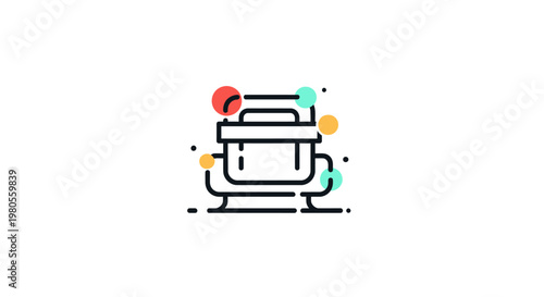 Colorful Stacked Printer Office Machine.