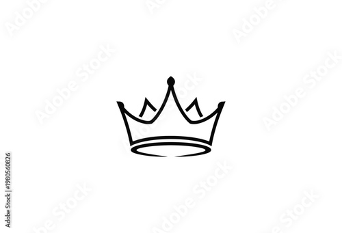 A simple black crown illustration against a white background distinct silhouette