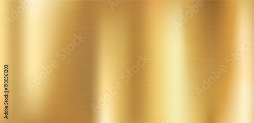 Smooth Brushed Golden Metallic Surface with Vertical Gradient and Polished Reflective Finish