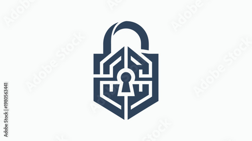 Abstract Geometric Lock Logo