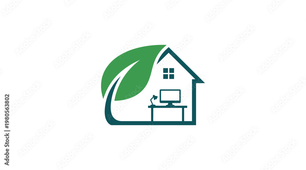 Fototapeta premium Eco-Friendly Home Office Logo Design