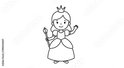 Charming princess illustration with magical elements and fairytale castle