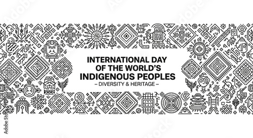 International Day of the Worlds Indigenous Peoples graphic illustration.