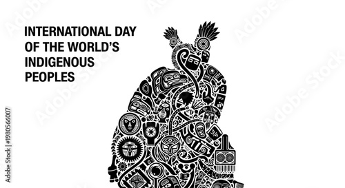 Abstract illustration for International Day of the Worlds Indigenous Peoples.