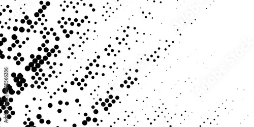 Set of halftone dots gradient pattern texture isolated on white background. Straight dotted spots using halftone circle dot raster texture. Vector blot half tone collection.