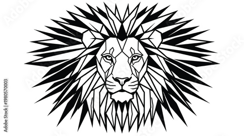 Minimalist Geometric Leo Zodiac Constellation | Modern Astrology Star Sign Polygon Line Art Isolated Transparent PNG