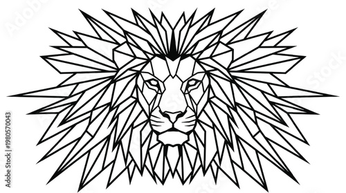 Minimalist Geometric Leo Zodiac Constellation | Modern Astrology Star Sign Polygon Line Art Isolated Transparent PNG