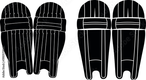 Cricket wicket keeping pads silhouette protective gear for catching fielding