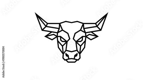 Minimalist Geometric Taurus Zodiac Constellation | Modern Astrology Star Sign Polygon Line Art Isolated Transparent PNG