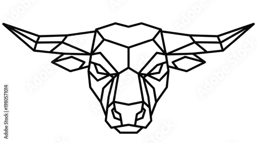 Minimalist Geometric Taurus Zodiac Constellation | Modern Astrology Star Sign Polygon Line Art Isolated Transparent PNG