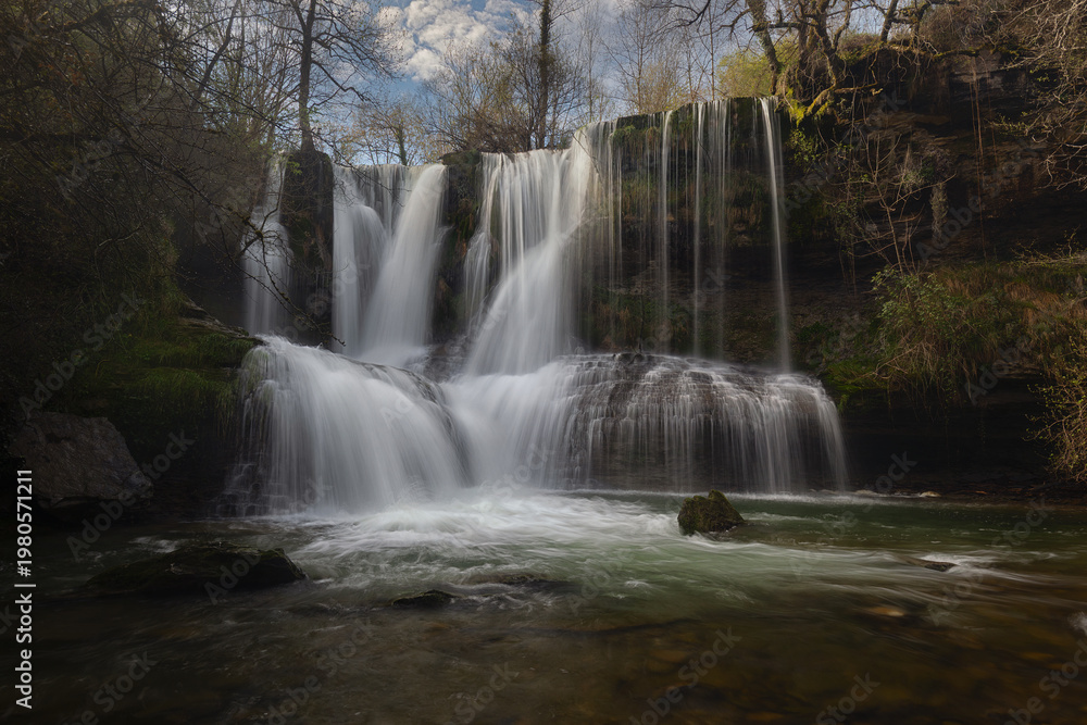 Fototapeta premium Peñaladors waterfall in Burgos, Castilla y Leon, Spain