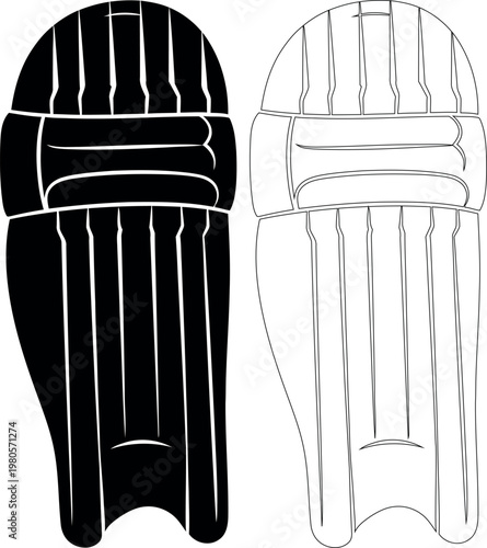 Cricket wicket keeping pads silhouette protective gear for catching and fielding