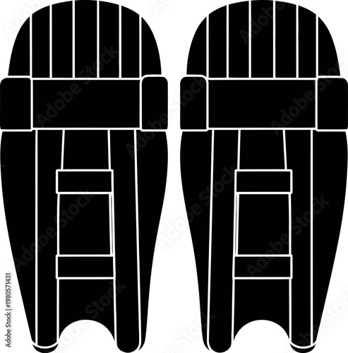 Cricket wicket keeping pads silhouette protective gear for catching and fielding