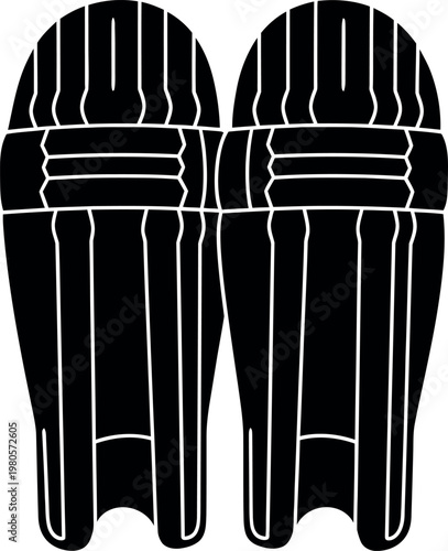 Cricket wicket keeping pads silhouette protective gear for catching and fielding