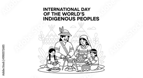 Indigenous family portrait for International Day of the Worlds Indigenous Peoples.