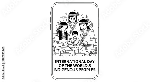 International Day of the Worlds Indigenous Peoples Illustration.