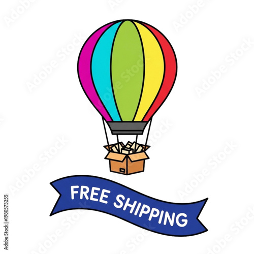 hot air balloon vector illustration free shipping