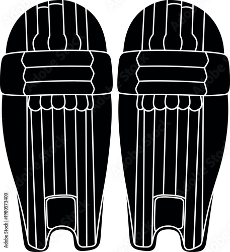 Cricket wicket keeping pads silhouette protective gear for catching and standing up