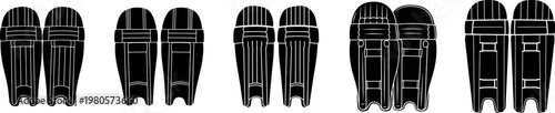 Cricket wicket keeping pads silhouette design equipment for goalkeepers