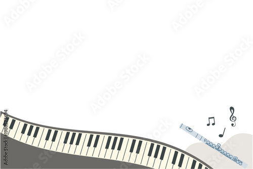 楽器と鍵盤フレーム　横型（フルート）