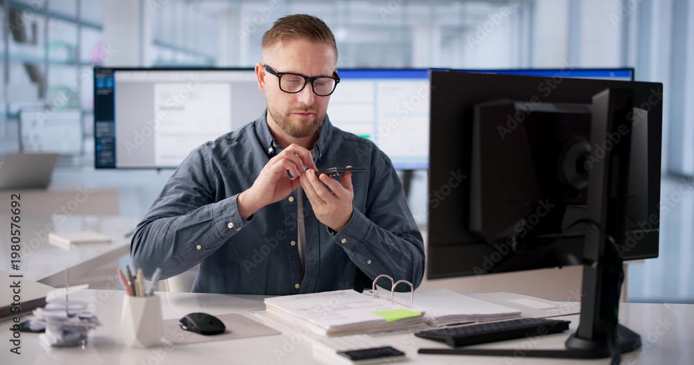 © Andrey Popov - Young Man Digitizes Invoice Papers With OCR Technology © Andrey Popov - Young Man Digitizes Invoice Papers With OCR Technology