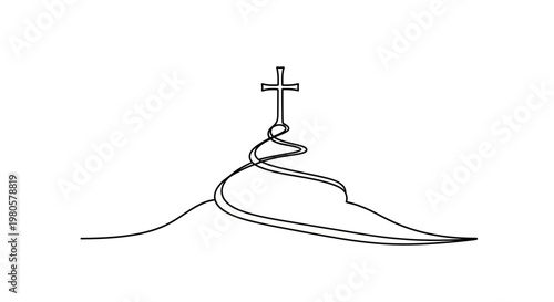 Cross on top of mountain peak 1.