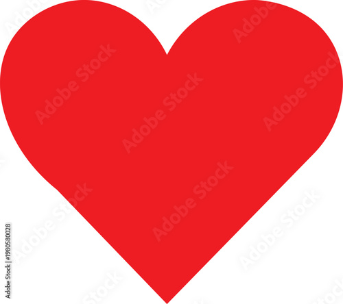 red heart on white background