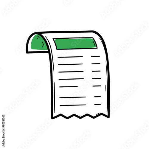 Receipt illustration with blank lines and green header  