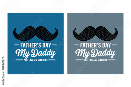 Father's day card designs with mustache and handwritten text