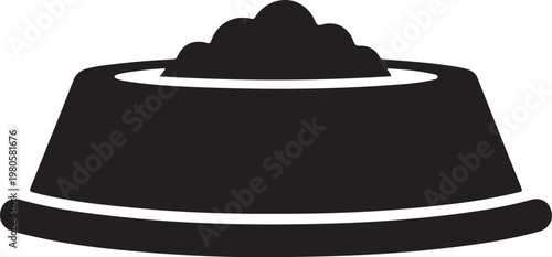 Black dog food bowl filled with kibble dog bowl pet food