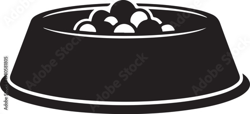 Black dog food bowl filled with kibble dog bowl pet food