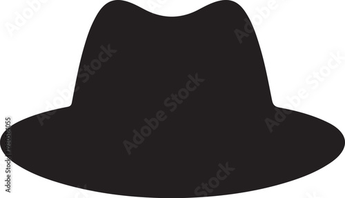 Black fedora hat silhouette fashion