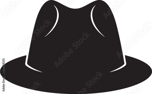 Black fedora hat with white highlights black hat fashion accessory