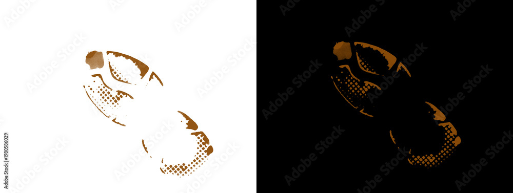 Naklejka premium Overlapping Bare Footprints - Forensic Evidence Collection