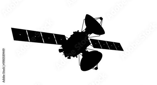 Satellite d2 (58) orbiting in space with solar panels deployed