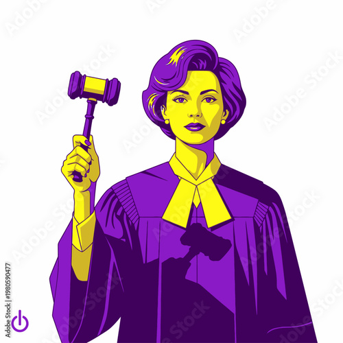 Woman holding a judge gavel.