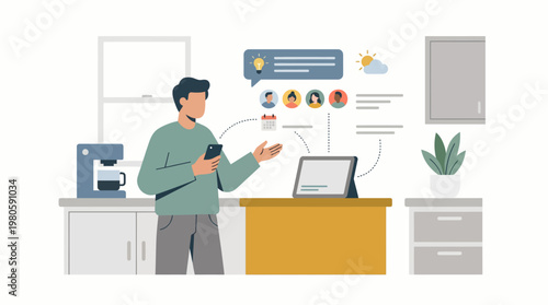 Professional presenter in an office setting delivering a training session with laptop and charts.